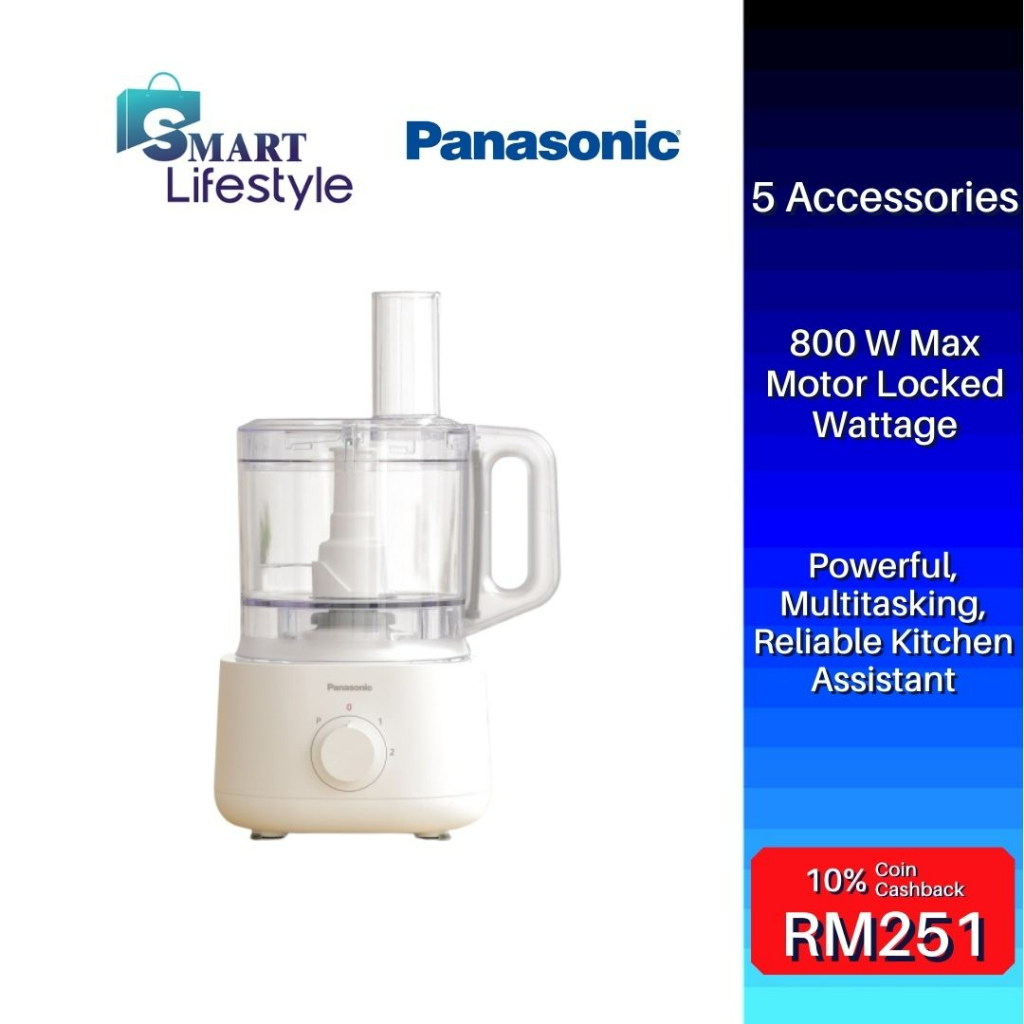 Panasonic Food Processor With 5 Accessories For 18 Functions Mk F310wsk