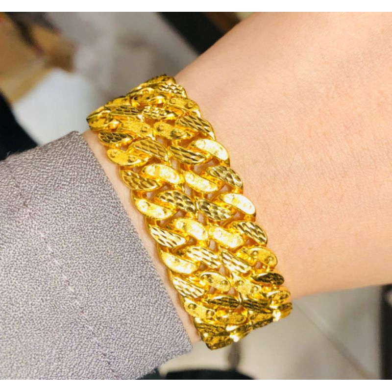 Rantai Gelang Tangan Emas Pasir Double Stamping Gold Bracelets 916/22k