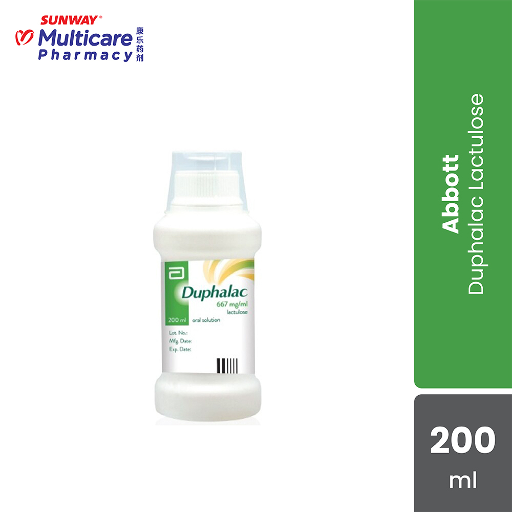 Abbott Duphalac Lactulose Syrup 200ml (For Constipation/Sembelit
