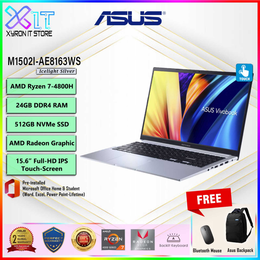 Asus Vivobook M1502I-AE8163WS/AMD Ryzen 7-4800H/24GB RAM/512GB SSD/15.6 ...