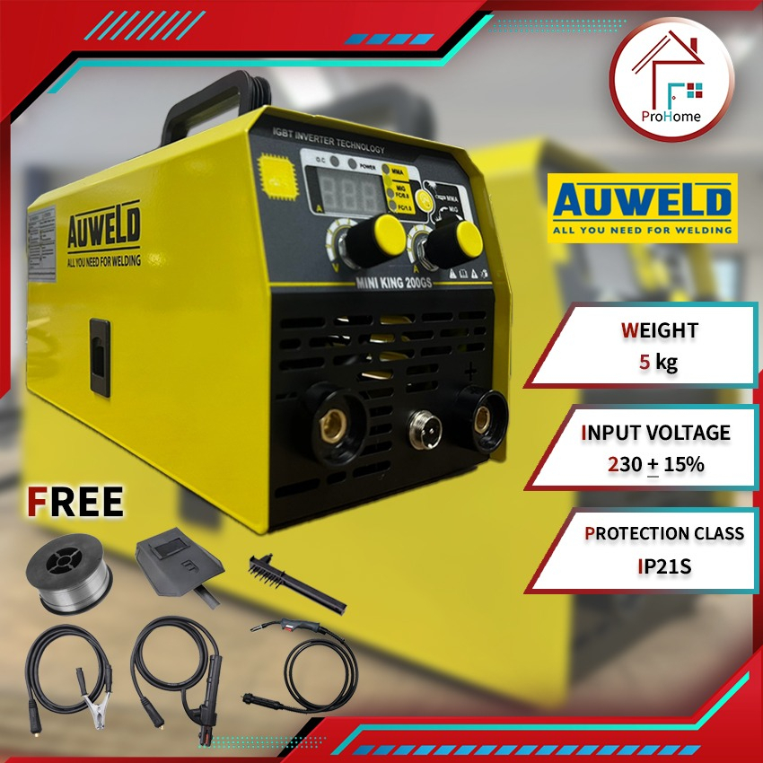 AUWELD MINI KING 200GS 2 IN 1 GASLESS WELDING MACHINE /NO GAS /MIG MMA