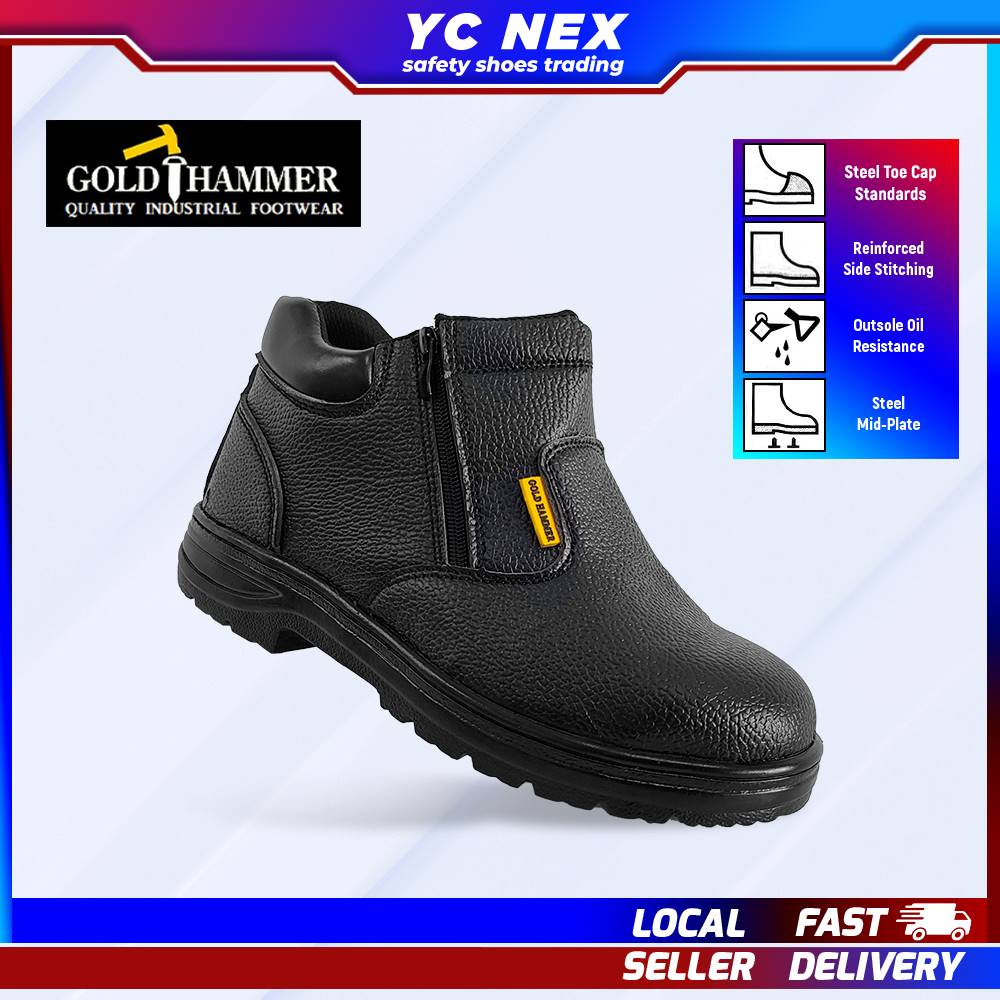 SAFETY SHOES / SAFETY BOOTS ZIP ON Mid Cut Steel Toe Cap ★READY STOCK★ 91 608 126 Shopee