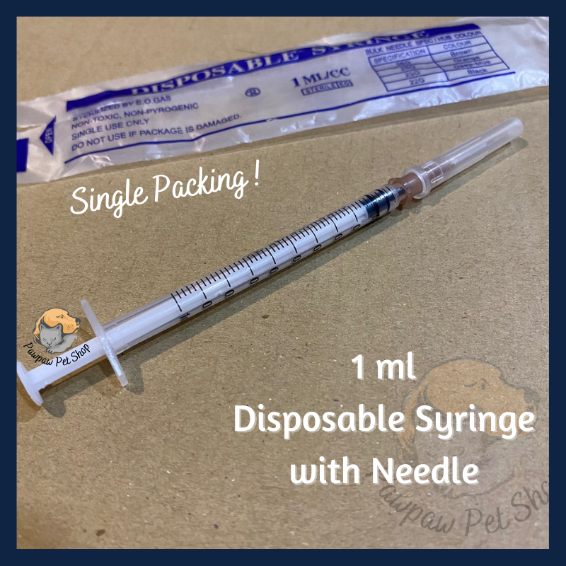 Pawpaw Disposable Plastic Syringe 1ml 5ml with Needle Picagari Haiwan