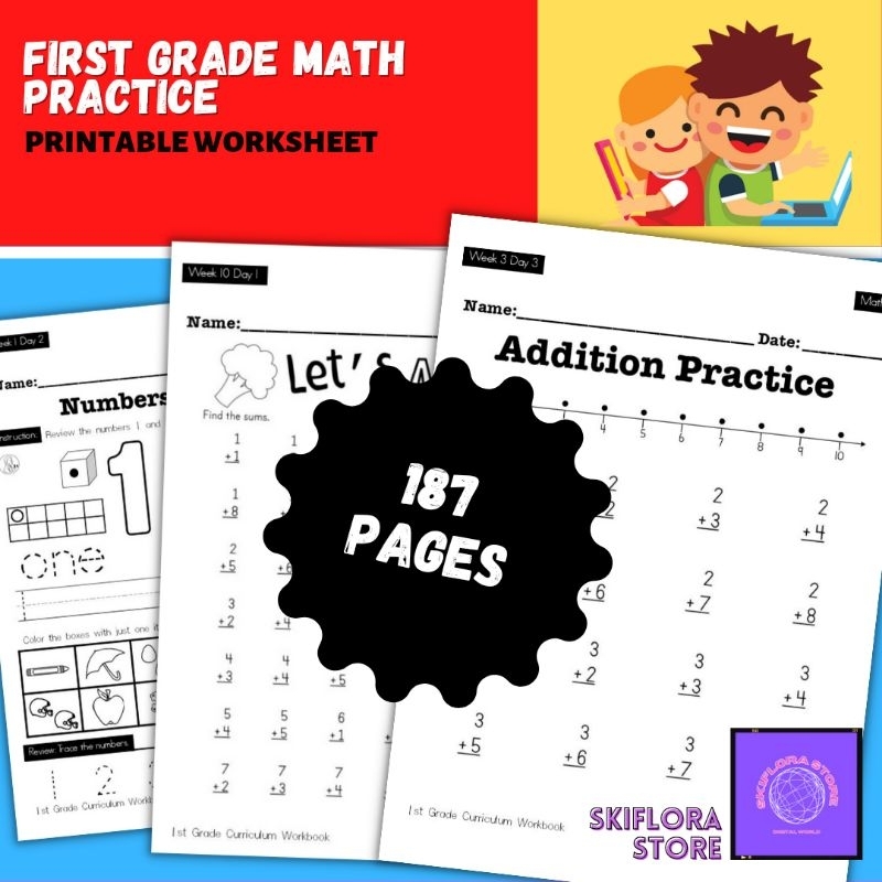 [SS181] Math Worksheet for First Grade Student | Printable Worksheet ...