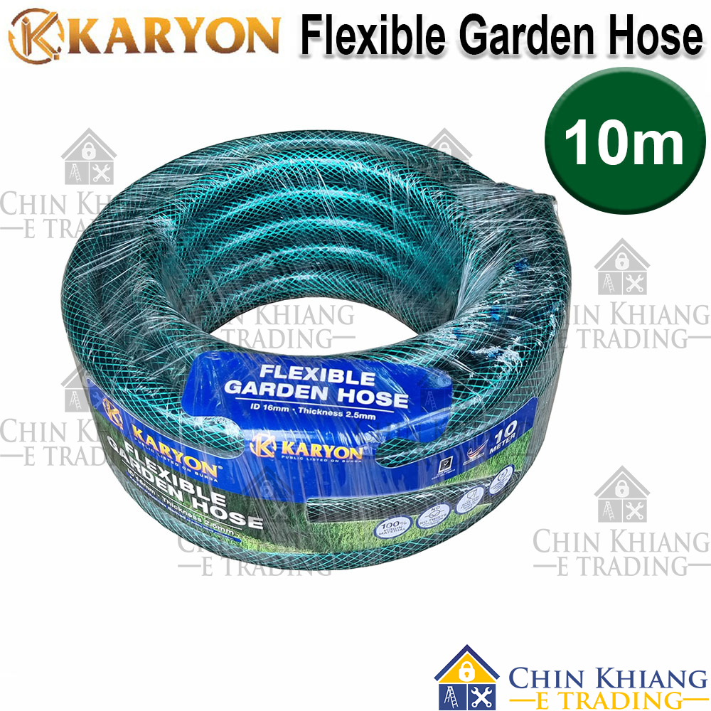 Karyon Reinforced Flexible Garden Hose Green Paip Getah Hijau 10m 30m