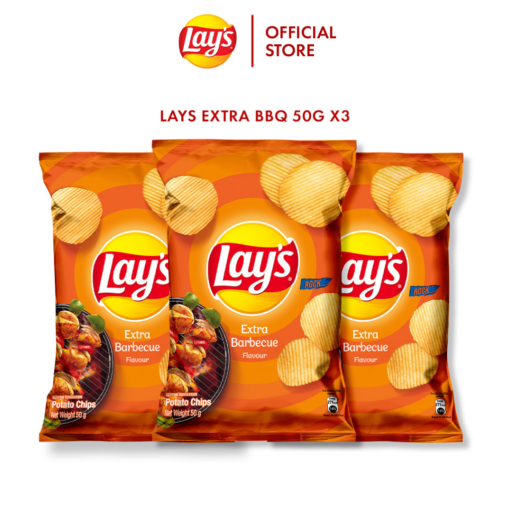 Lay's Potato Chips Extra BBQ (50g x 3) Shopee Malaysia