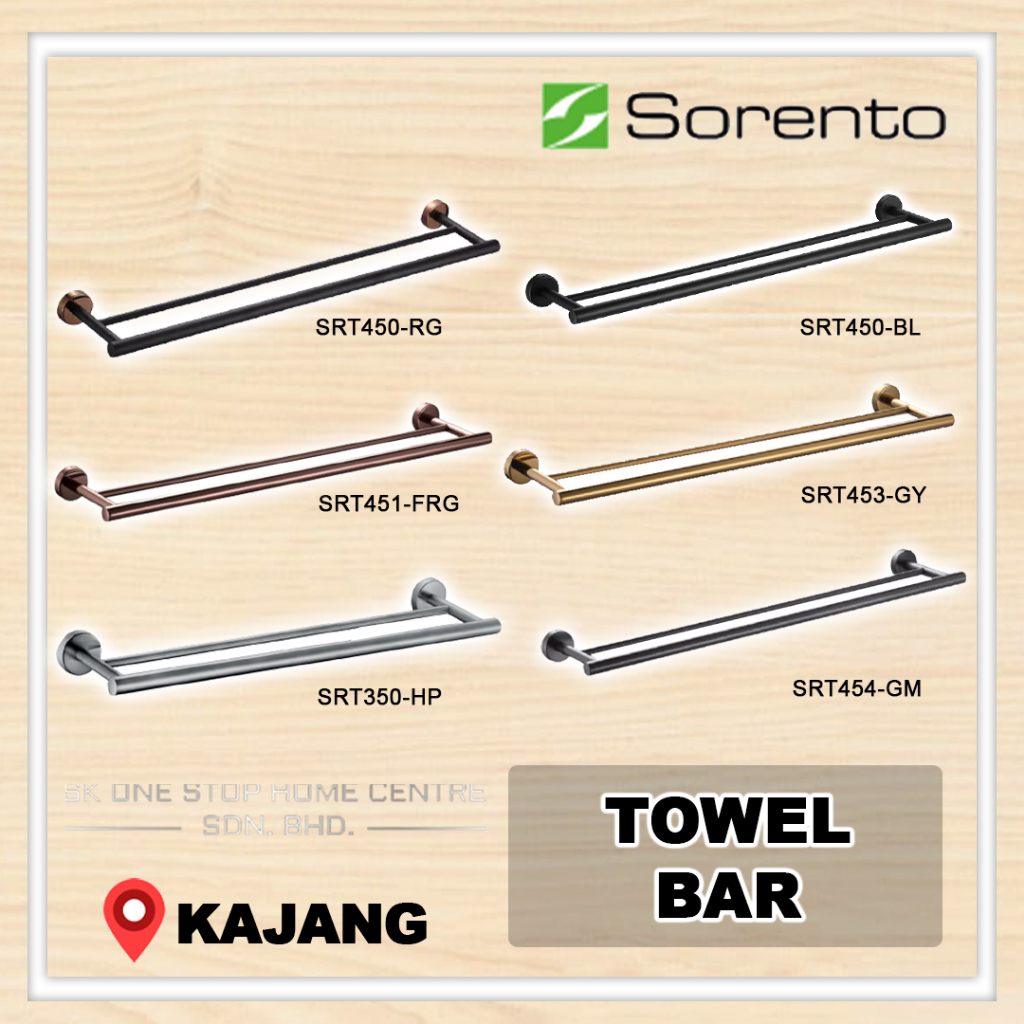 Sorento Stainless Steel Double Towel Bar 75cm / Towel Rack / Towel ...