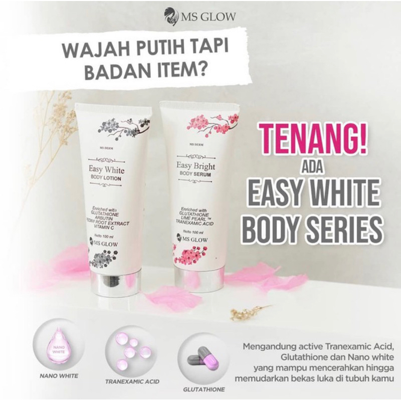 (ORIGINAL)EASY WHITE BODY SERIES MS GLOW/ MS GLOW PAKET BADAN/ HB MS