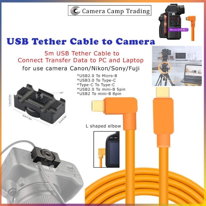 Tethering Tools USB Cable Tethering Cable USB for Camera Canon Nikon