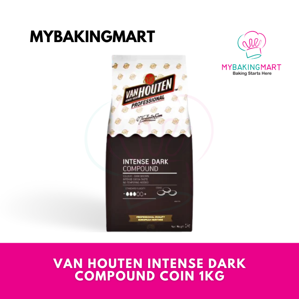 Mybakingmart Van Houten Intense Dark Chocolate Compound Coin 1kg