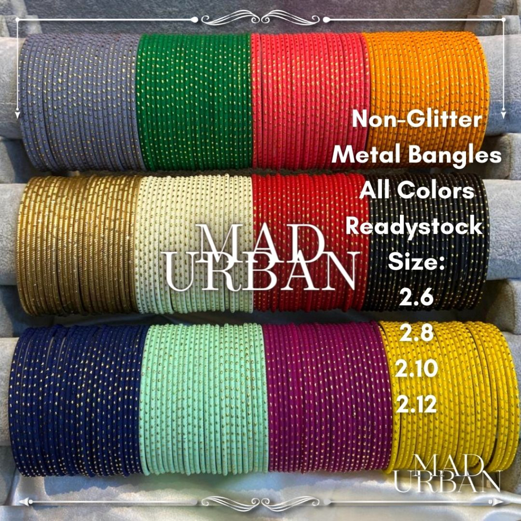 [XMAS SALE] Non Glitter Metal Bangles Colors and All Sizes Gelang India ...