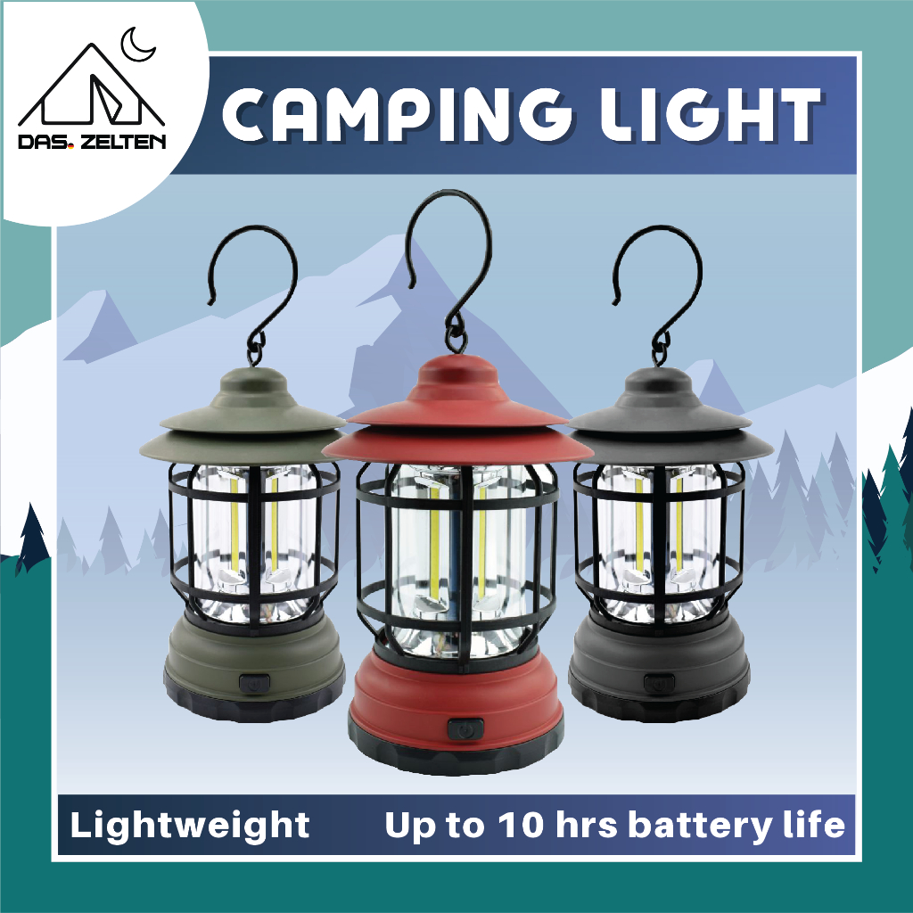 Lantern Camping Vintage Light LED Rechargeable Battery Retro lampu ...