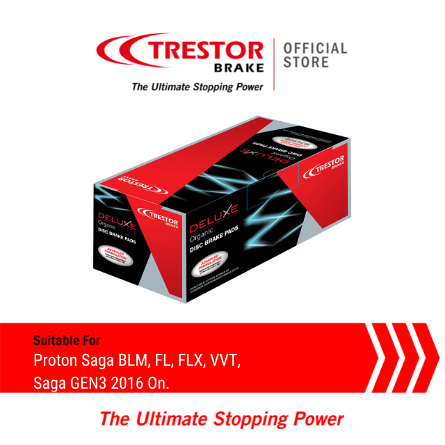 Trestor Deluxe Organic (Front Brake Pads) for Proton Saga BLM, FLX ...