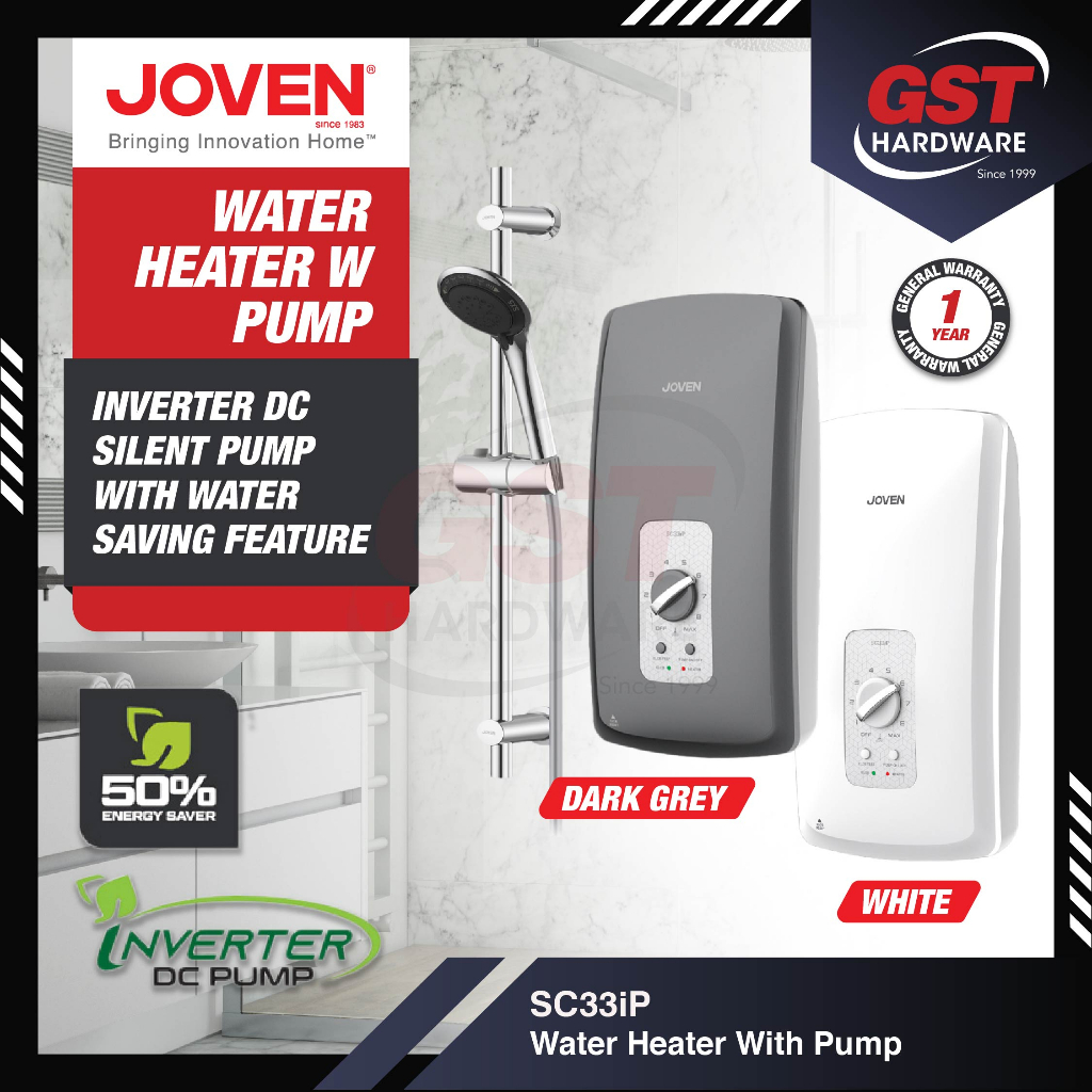 Joven Water Heater with Pump Inverter SC33iP Joven SL30iP Shower Heater