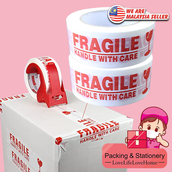 100 meter length Fragile TapeHandle with Care Packing Printing Tape, Shipping Carton Box