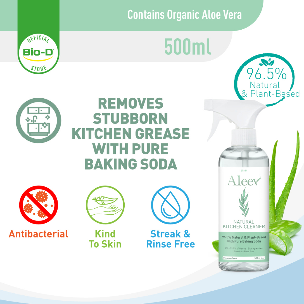 BioD Aleev Natural Kitchen Cleaner 500ml (Evergreen Scent) Shopee