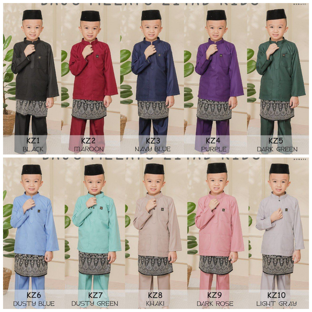 BAJU MELAYU KID ZIYAD BABY BUDAK KANAK-KANAK LELAKI RAYA LEHER CEKAK ...