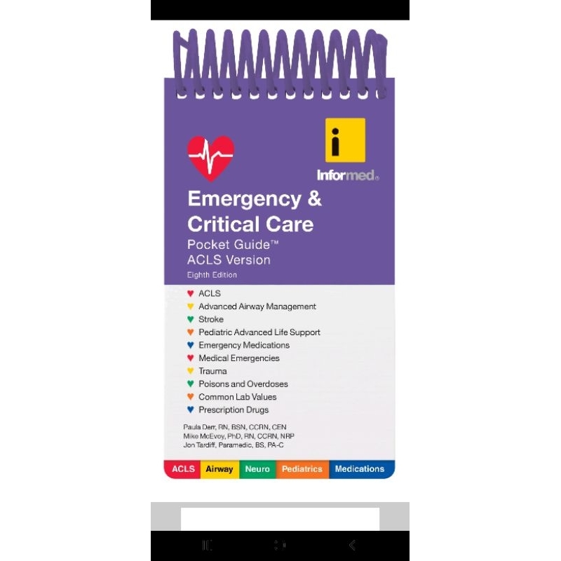 Emergency And Critical Care, Pocket Guide ACLS Version | Shopee Malaysia