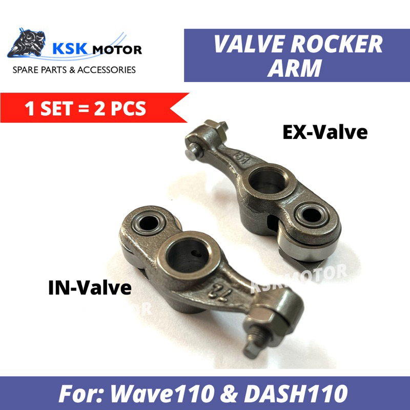 VALVE ROCKER ARM WAVE110/DASH110/WAVE ALPHA CX(1 SET)(IN VALVE / EX ...
