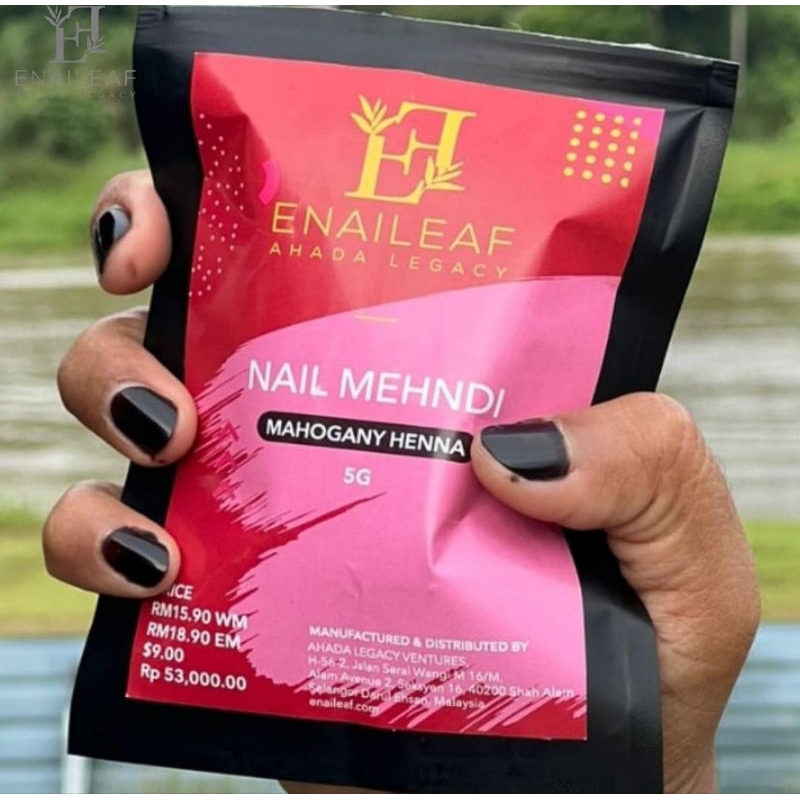 Enaileaf Nail Mehndi 3G Inai kuku Hitam Maroon Burgundy Enai Tak Luntur ...