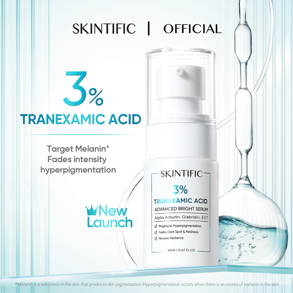 SKINTIFIC 3 Tranexamic Acid Advanced Bright Serum Even Skin Tone Fade