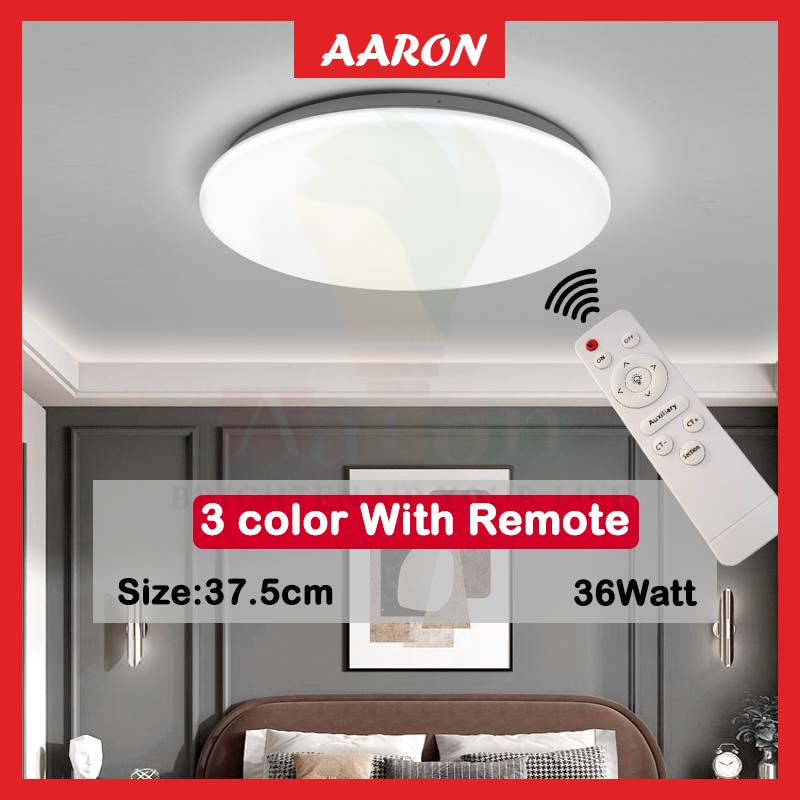 Ceiling Light Lampu Siling Surface Mount 36W Remote Daylight 3Color ...
