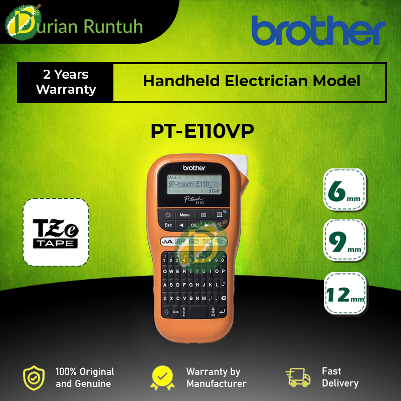 Brother Ptouch PTE110VP Industry Portable Handheld Label Maker