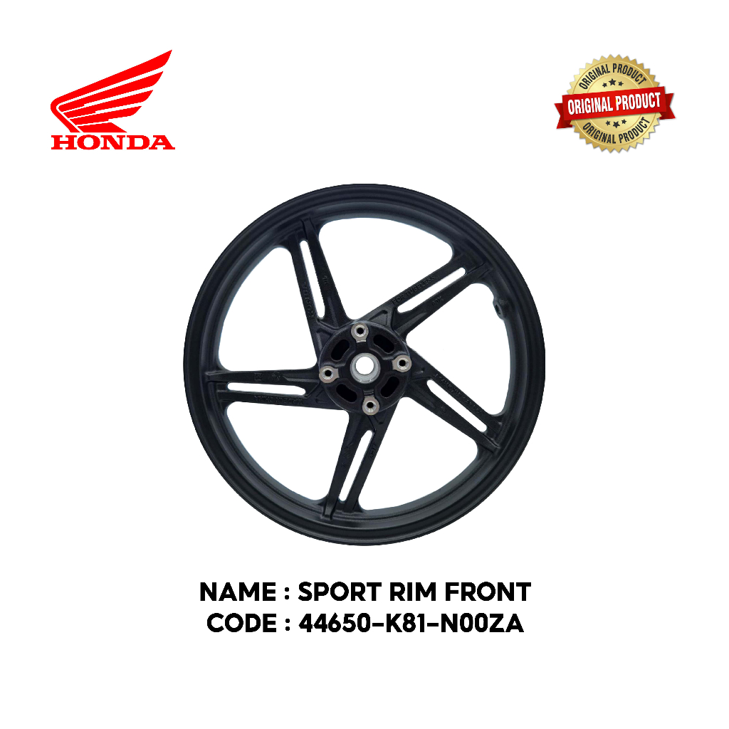 HONDA BEAT Sport Rim Wheel Sub Assy Front Black 44650-K81-N00ZA ...