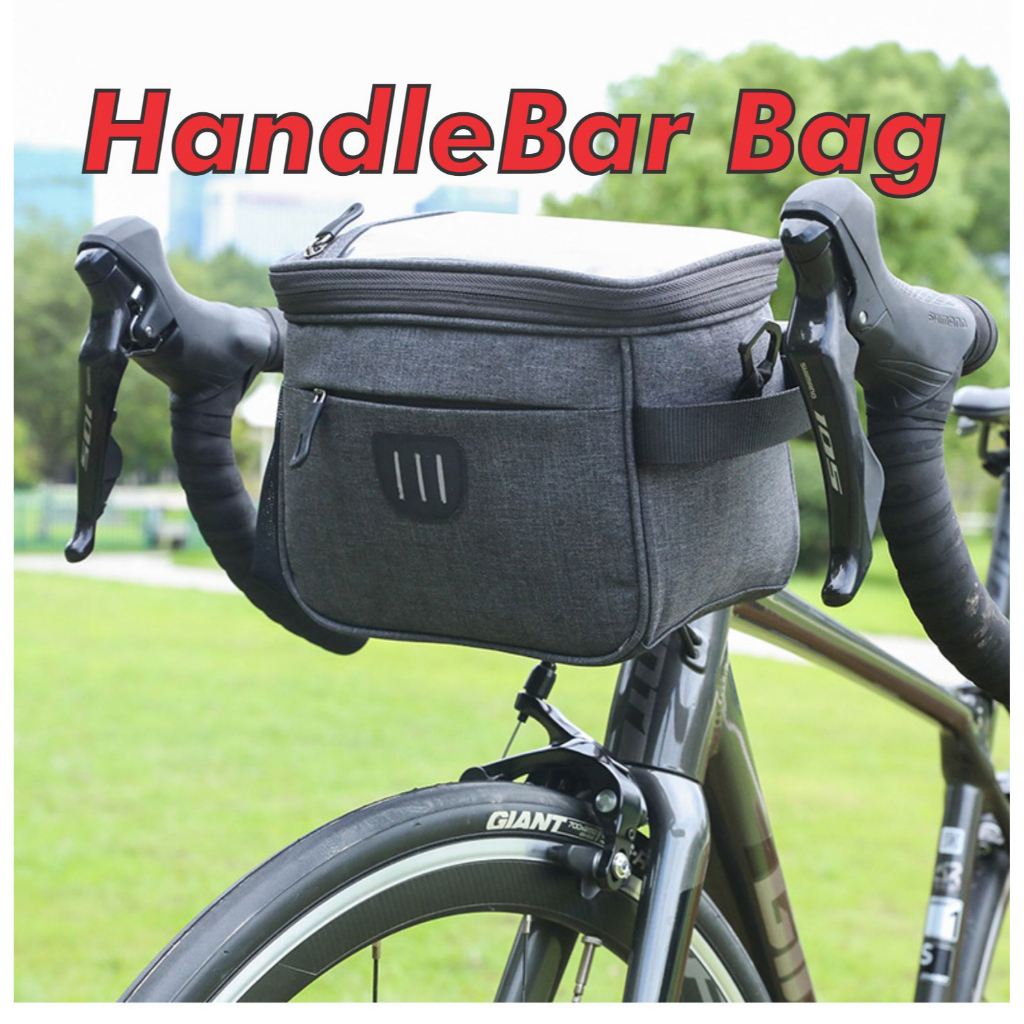 WSET BIKING 4.5L Handlebar Bag Multifunctional PU Bicycle Handlebar Bag Touch Screen Thermal