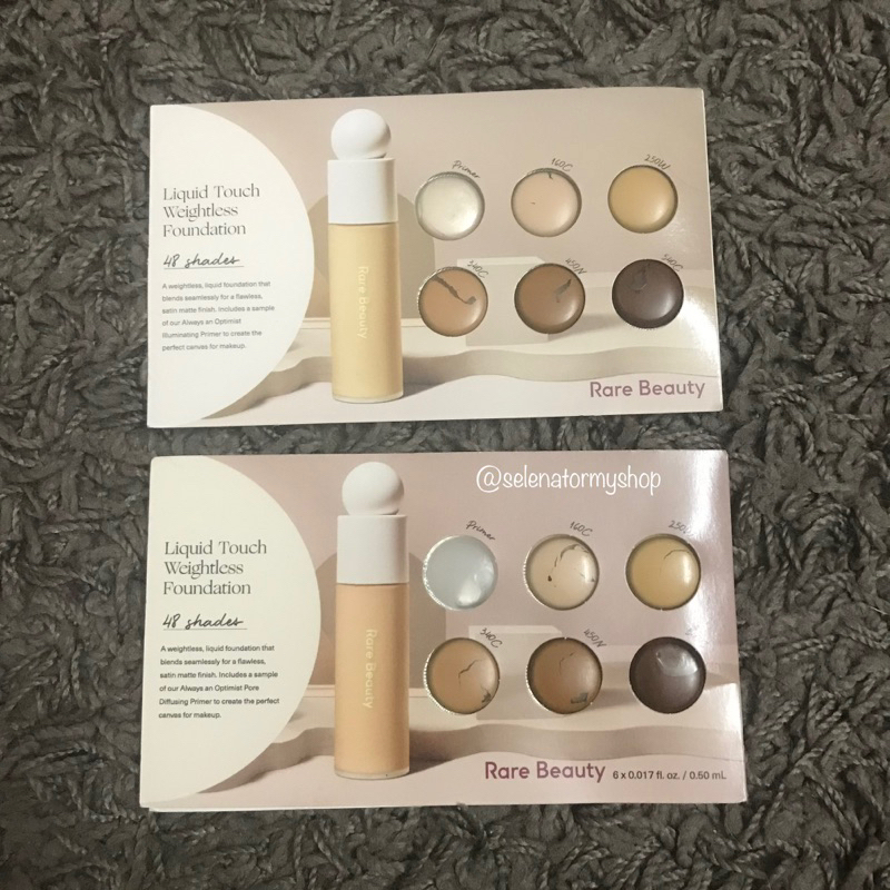 Ready Stock Rare Beauty By Selena Gomez Liquid Touch Weightless Foundation Sample Card Shopee