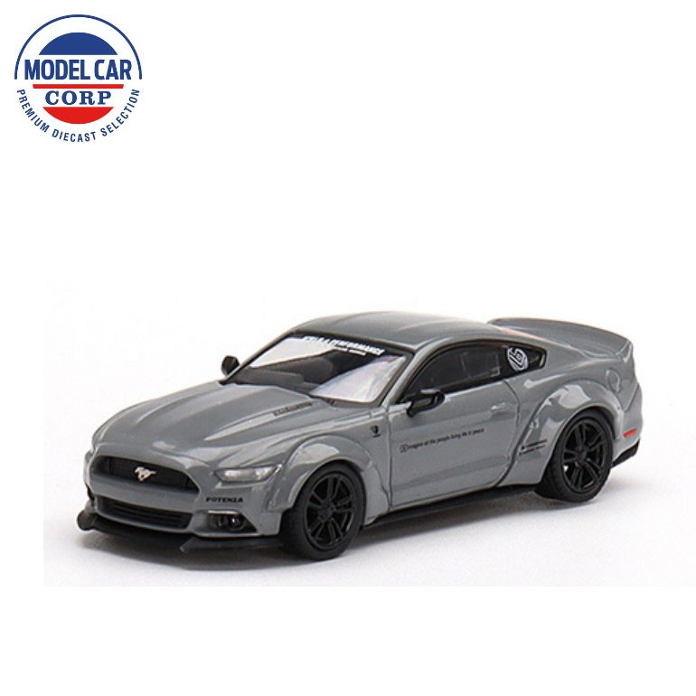 Miniature Ford Mustang GT LB-Works Grise 1:64 MINI GT - Modèle Moulé Sous Pression MGT00470, Avec Boîte, 2023