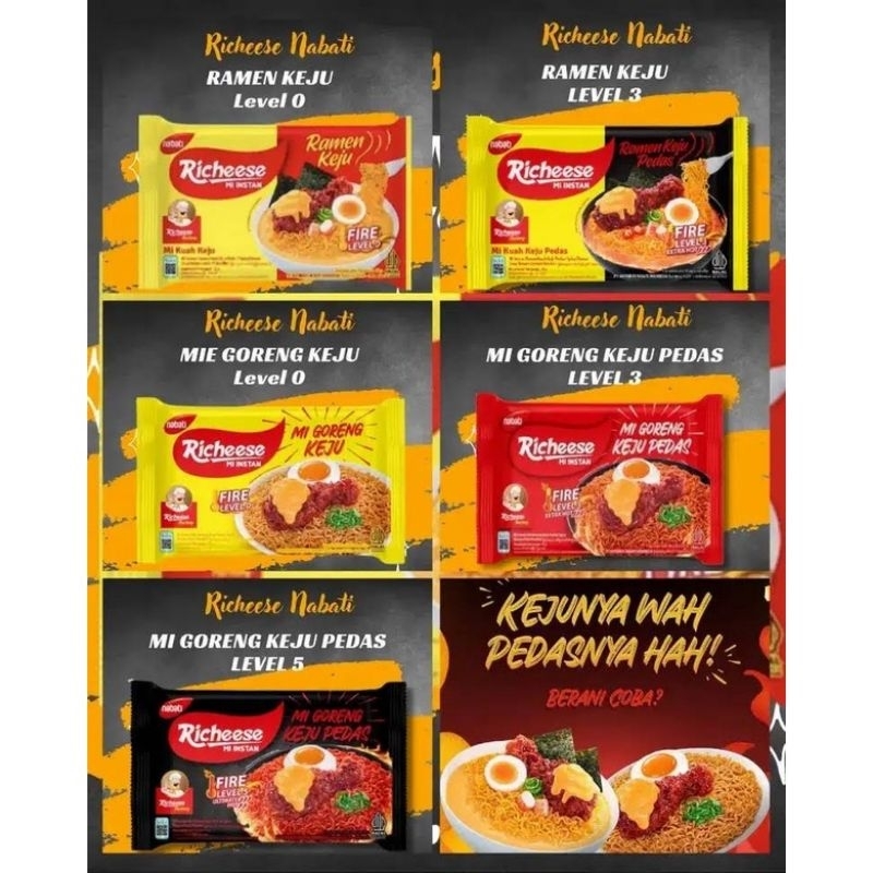 RICHEESE MI INSTAN - MIE RICHEESE PEDAS GORENG/ KUAH | Shopee Malaysia