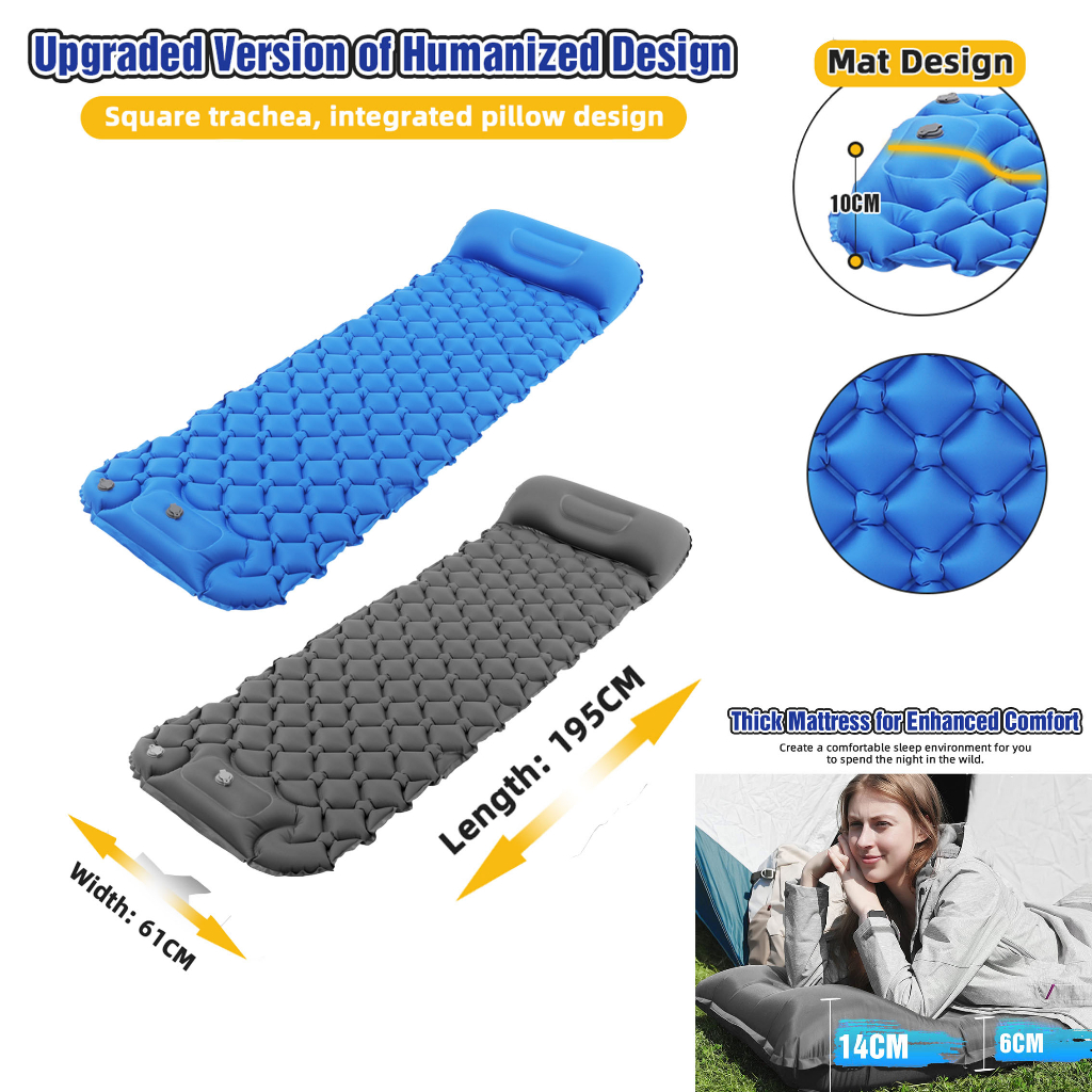 Air Bed Sleeping Mat Sleeping Pad Tilam Angin With Pillow Single
