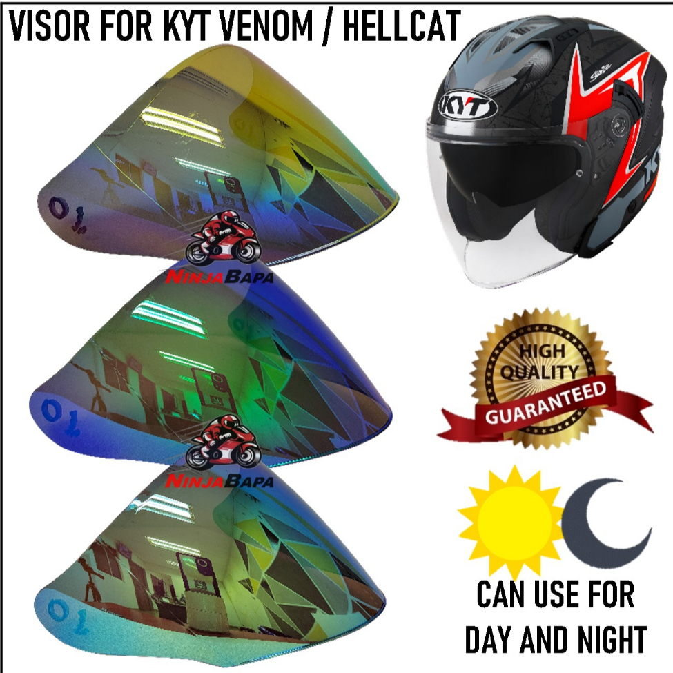 KYT VISOR VSHAPE HELLCAT / VENOM SIANG MALAM KYT HELMET NFJ SERIES