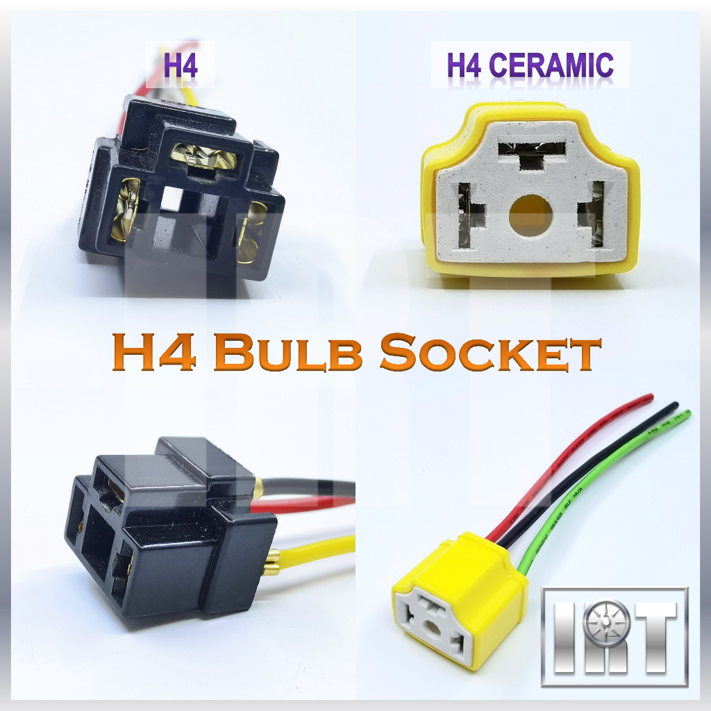 H4 HB2 9003 Bulb Ceramic Socket Car Headlamp Spotlight Light Lamp