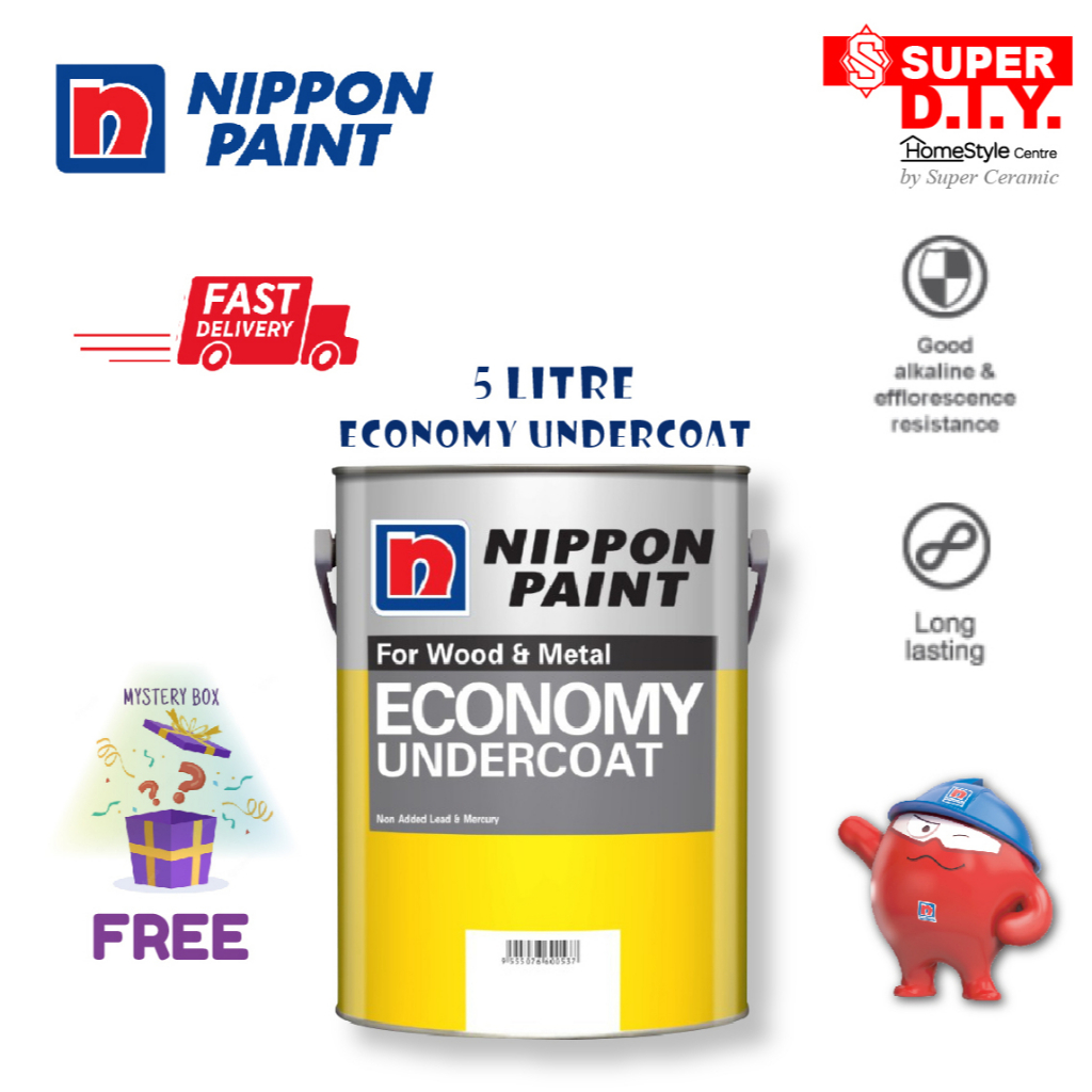 Nippon Paint Economy Undercoat Cat Kayu Besi Undercoat (5L) Shopee