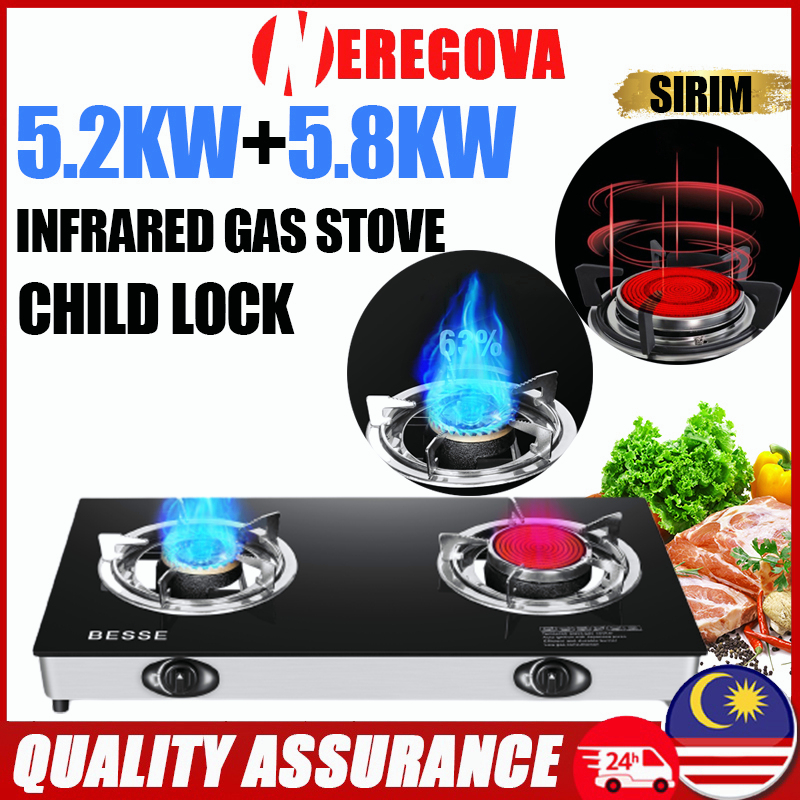 Double Burner Gas Stove/Tempered Glass Gas Stove/Infrared Gas Stove/Gas