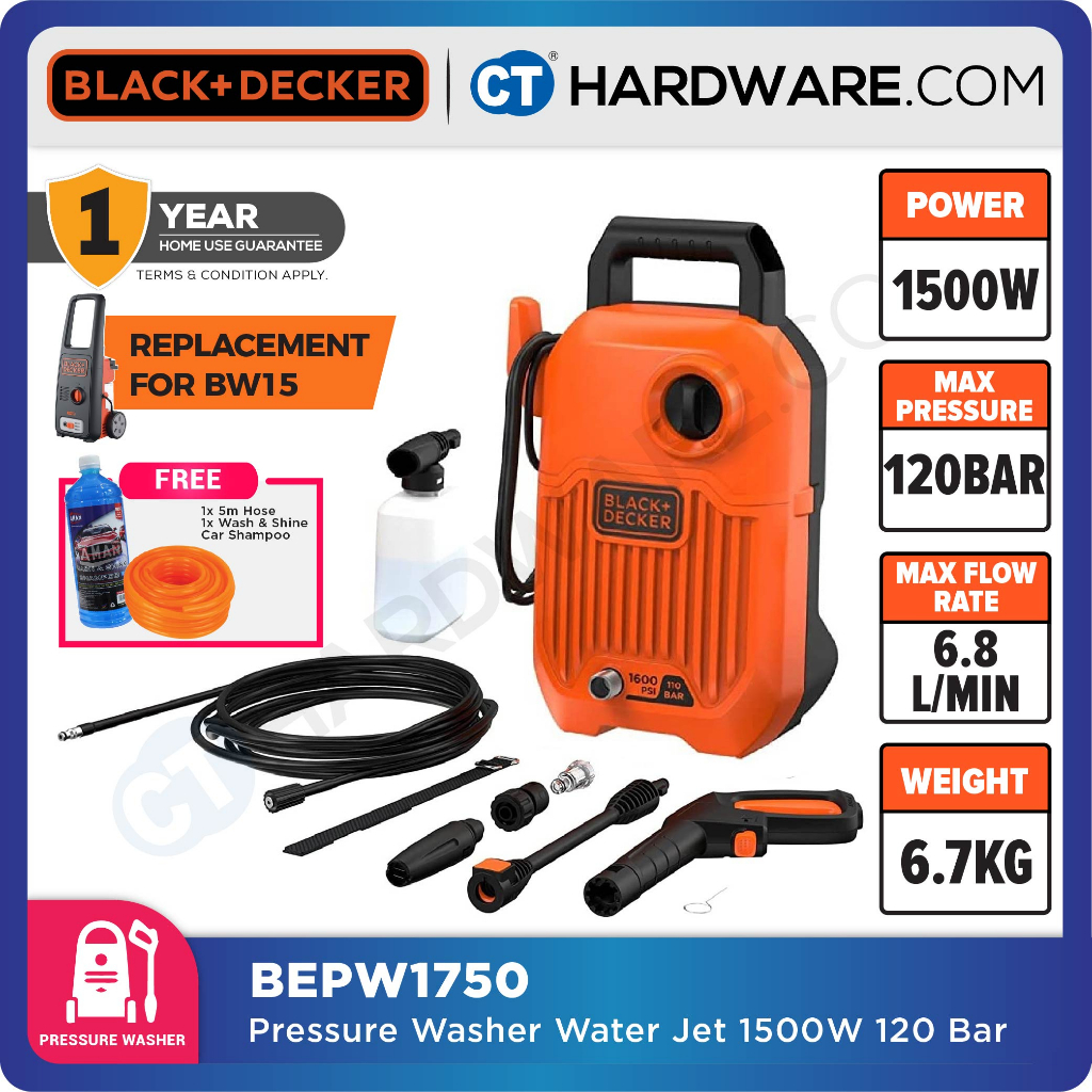 Black & decker 1500w deals pressure washer