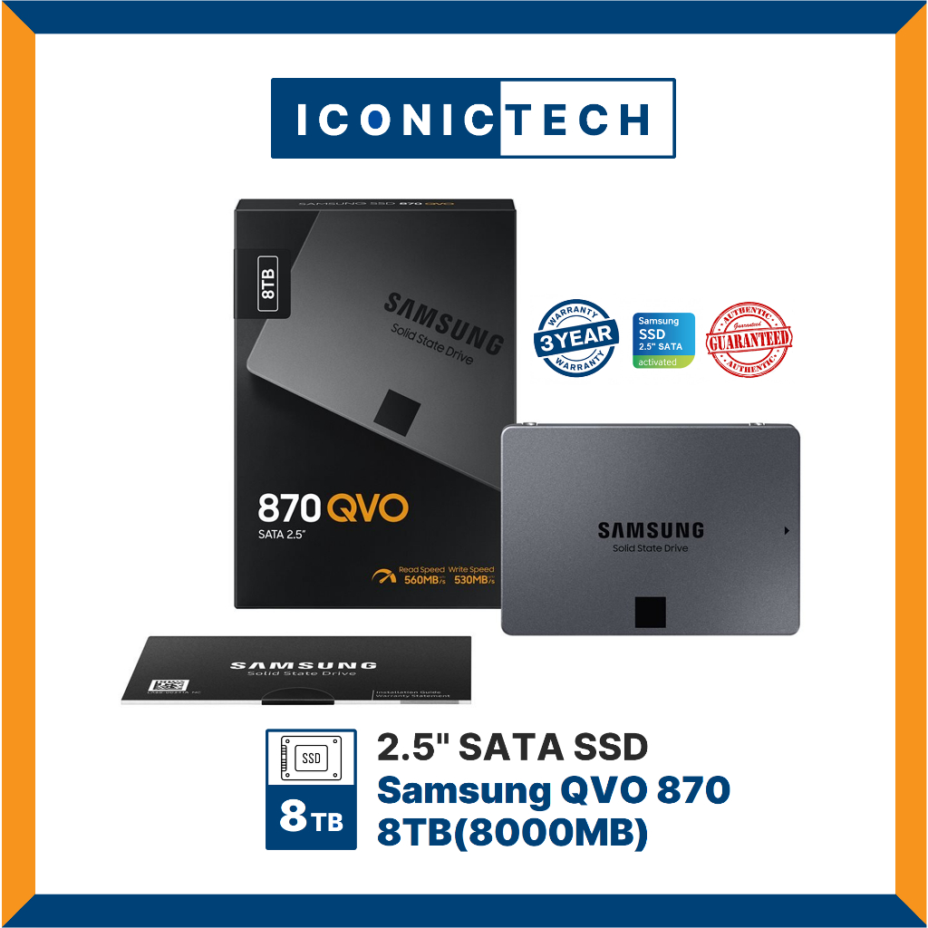 Samsung 870 QVO SATA III 2.5 Inch SSD 8TB/4TB 2TB 1TB SSD (SOLID STATE
