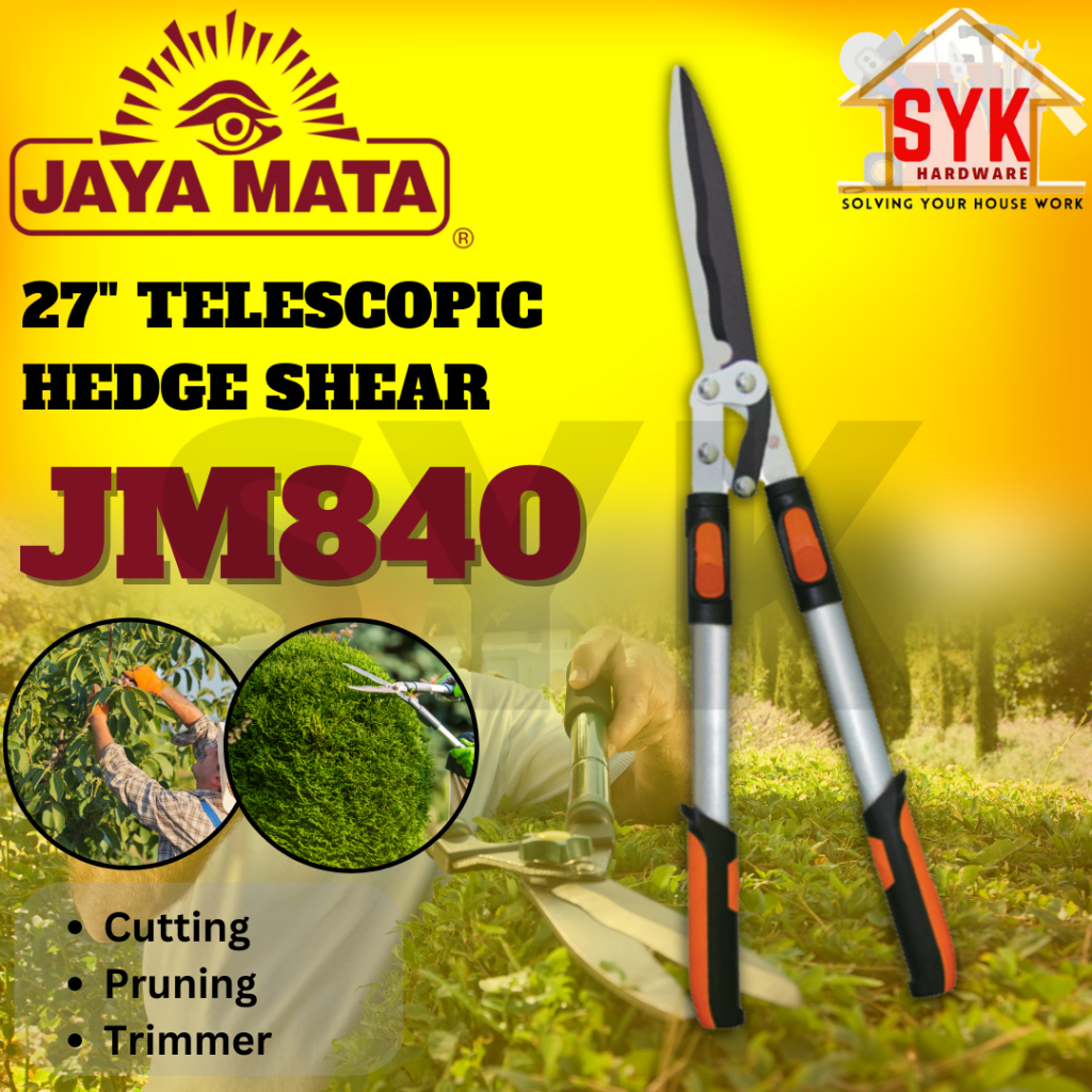 SYK Jaya Mata 27 Inch JM840 Pro Telescopic Hedge Shear Grass Shears