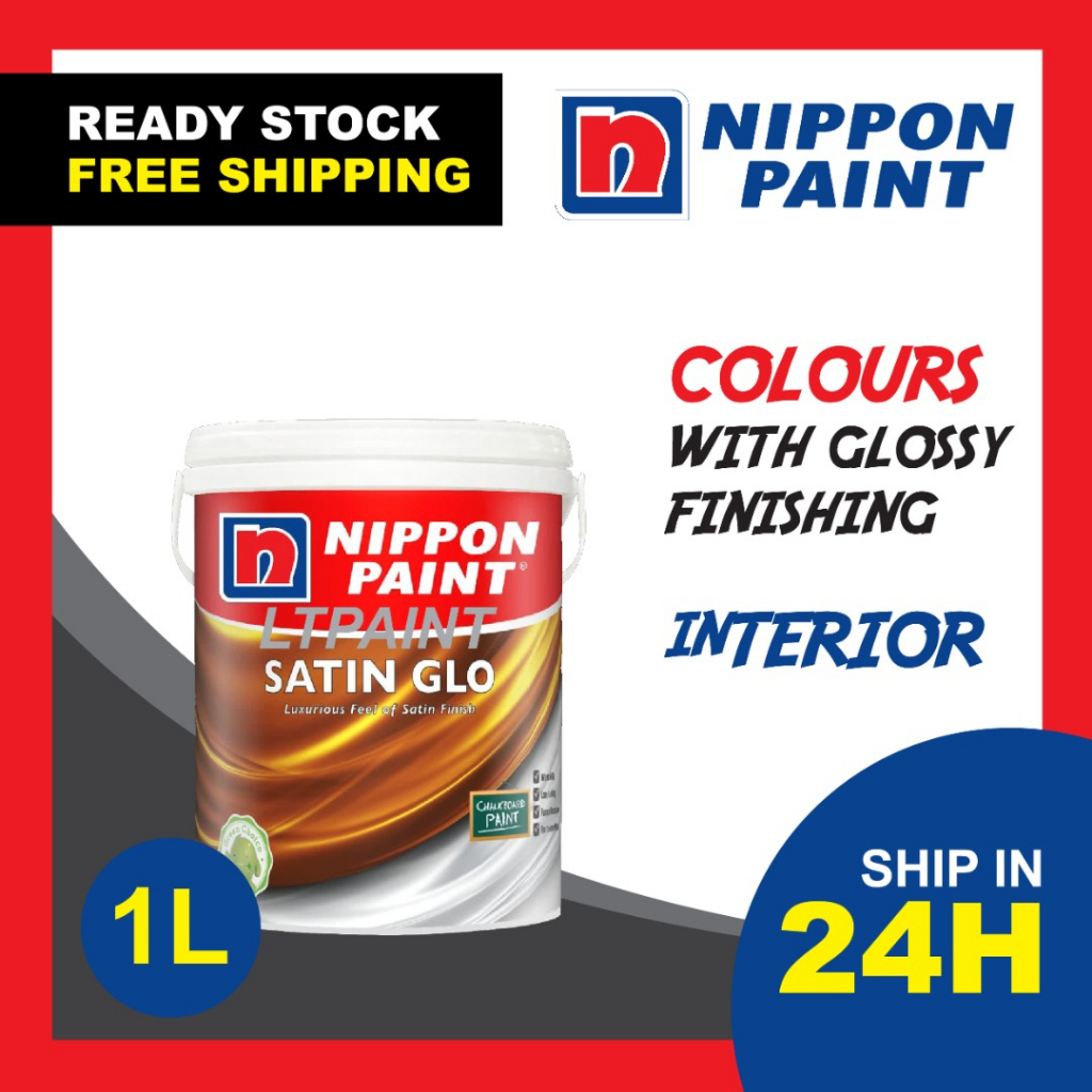 NIPPON PAINT Satin Glo Indoor Water Based Interior Wall Paint 5L Cat ...