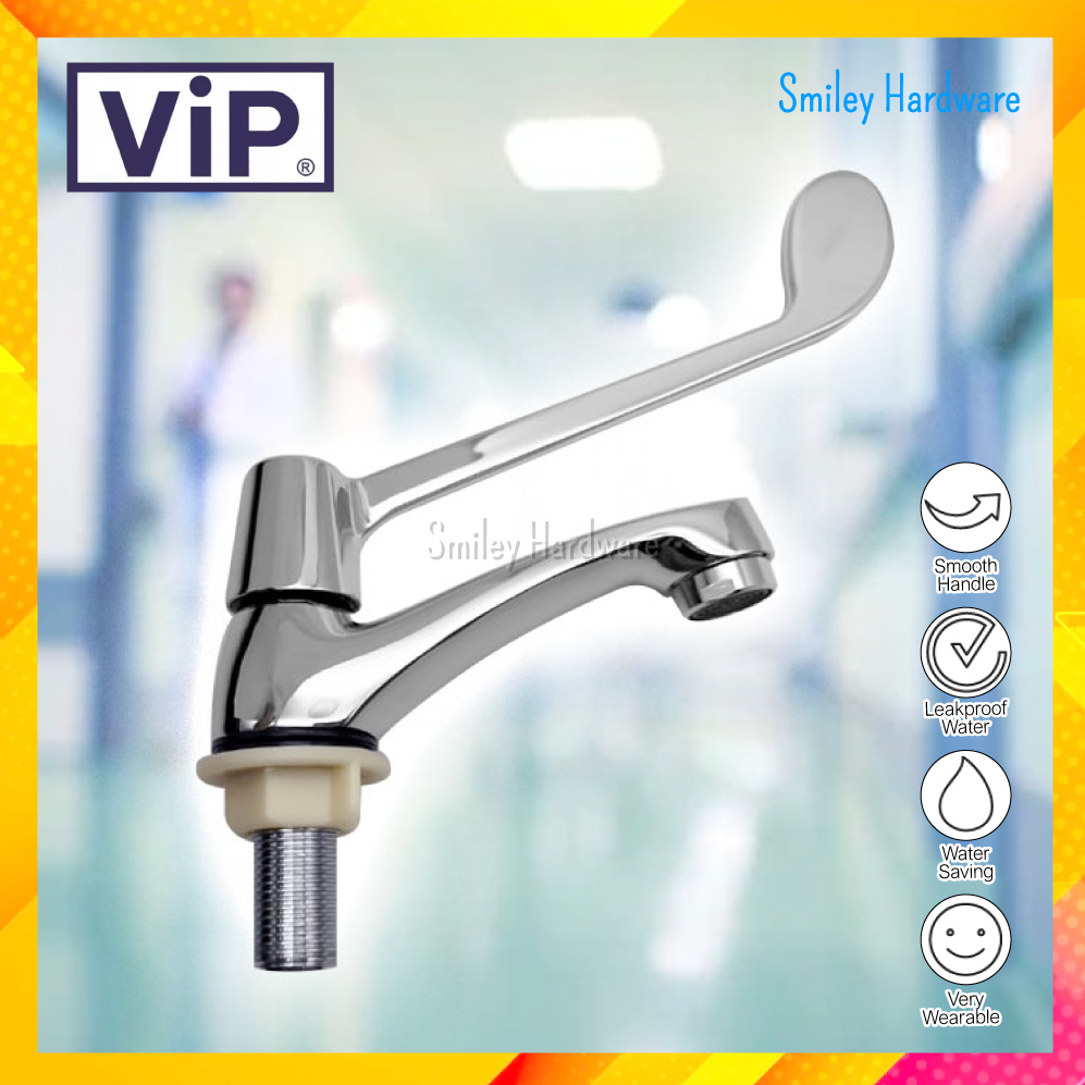 VIP Elbow Action Tap Extended Single Lever Medical Pillar Mounted Long