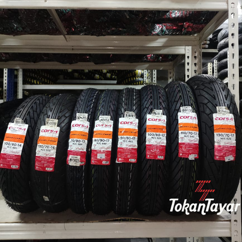 CORSA SPORT RAIN TUBELESS TAYAR MOTOR CORSA SPORT RAIN BARU MURAH TAYAR