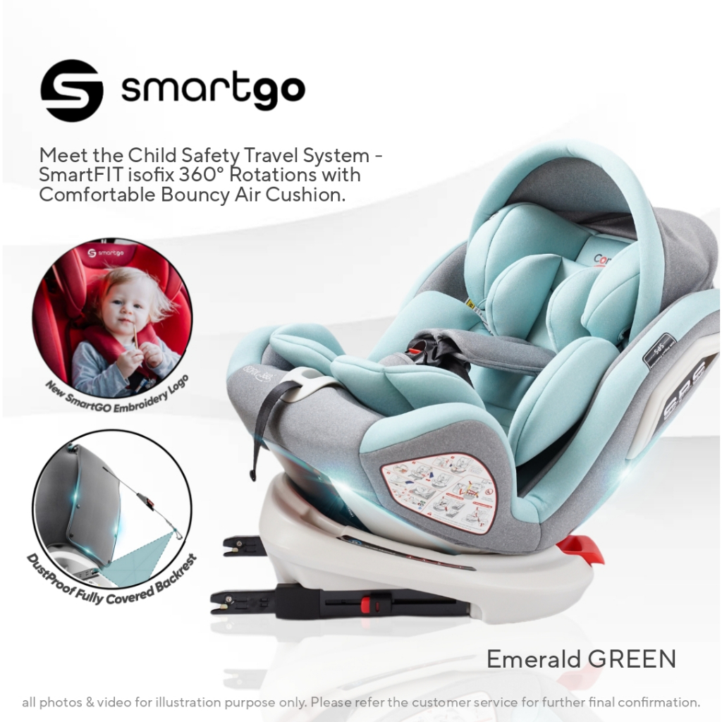 ‼️10 YRS WARRANTY‼️𝗡𝗲𝘄𝗯𝗼𝗿𝗻-𝟭𝟮 𝗬𝗿𝘀 𝗢𝗹𝗱💝SMARTGO 360° ISOFIX CAR SEAT ...