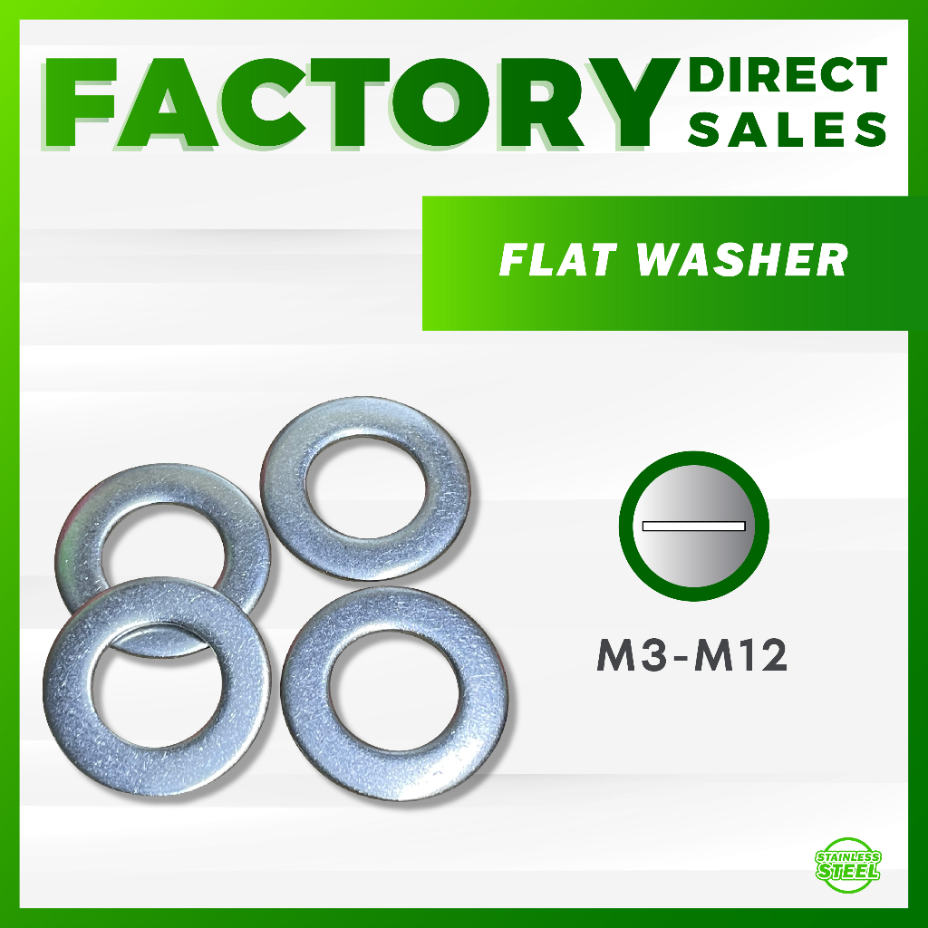 SUS 304 WASHERS FLAT WASHER M3 M12 Plain Washer STAINLESS STEEL