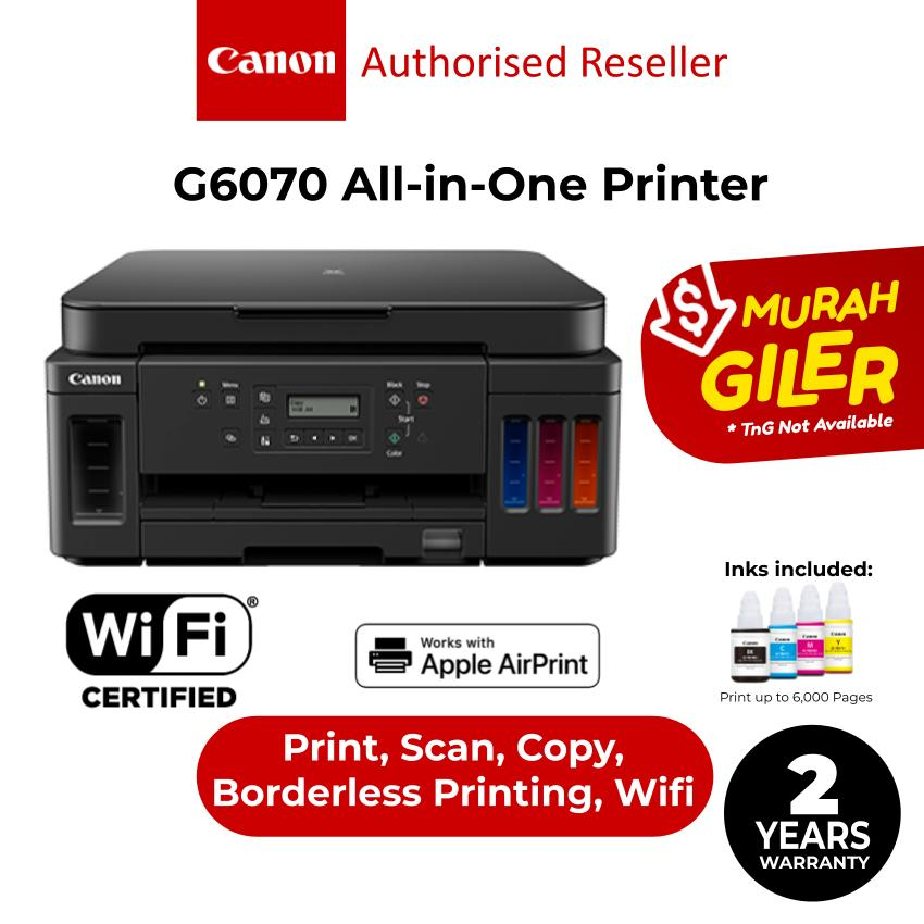 Canon PIXMA G6070 Refillable Ink Tank Wireless AllInOne Printer