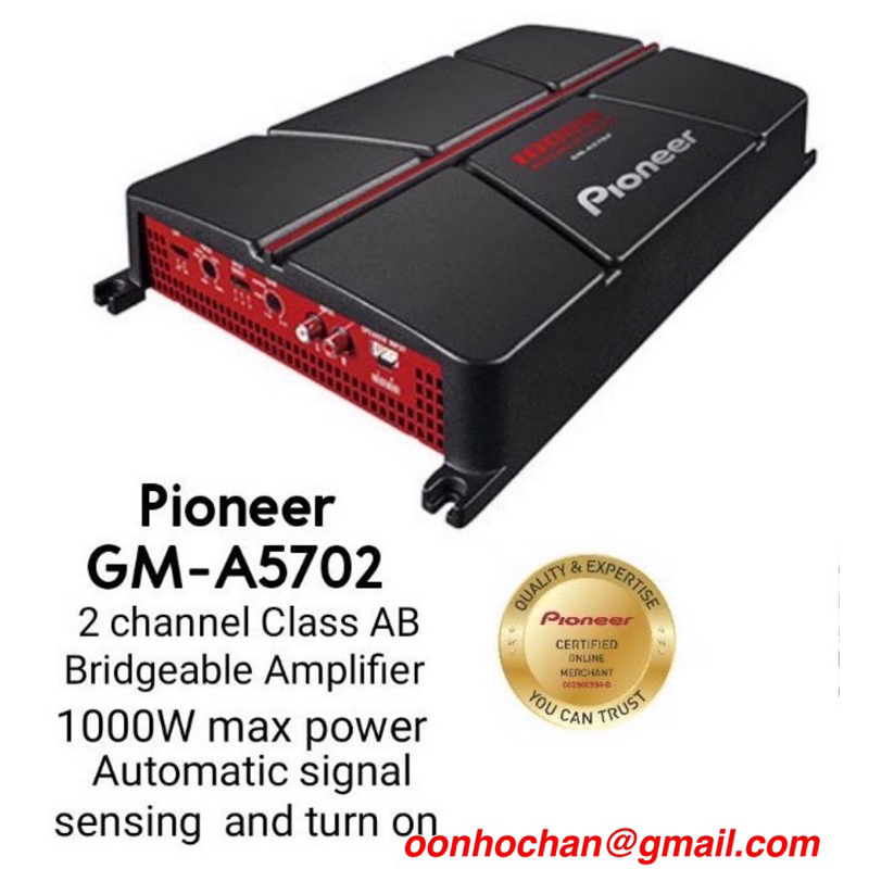 PIONEER GMA5702 2CHANNEL BRIDGEABLE AMPLIFIER WITH BASS BOOST