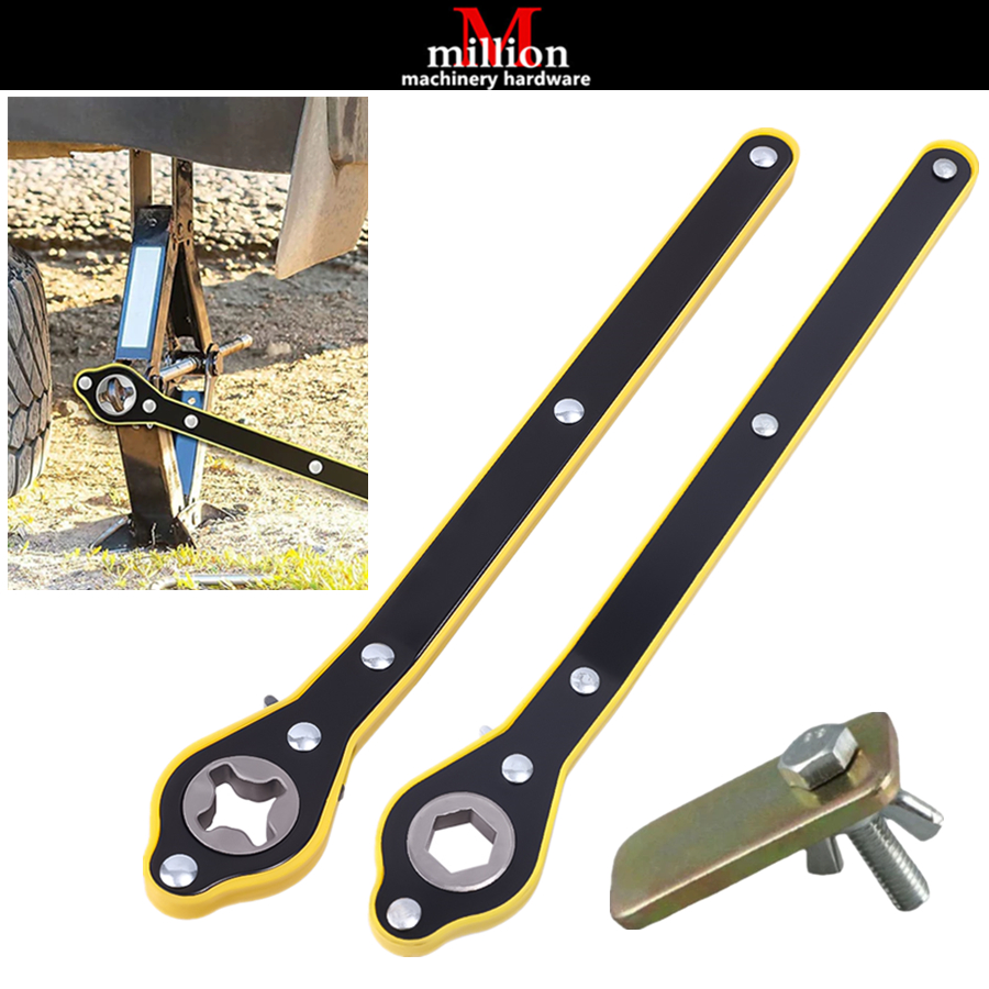 Car Scissor Jack Ratchet Wrench Garage Tire Wheel Lug Laborsaving