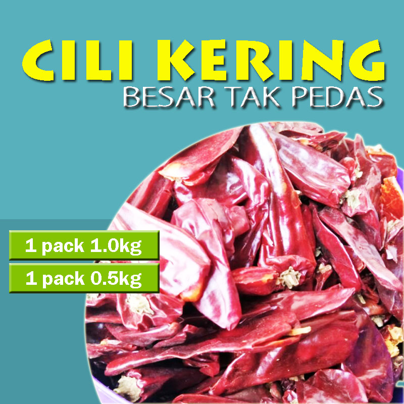 Cili Kering Tak Pedas Lada Gemuk Kelantan Cili Besar X Pedas Cabai ...