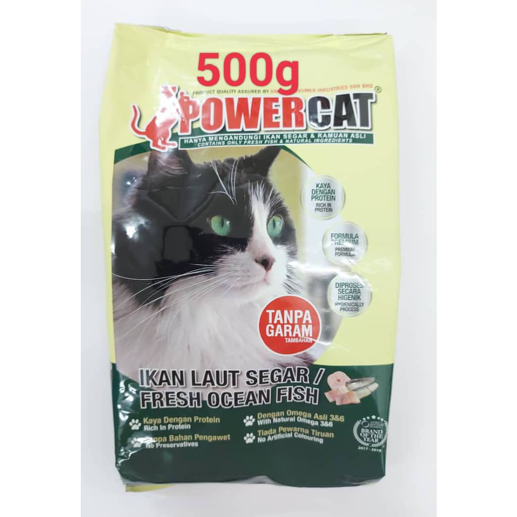 POWERCAT Cat Food Fresh Ocean Fish makanan kucing 500g Shopee Malaysia